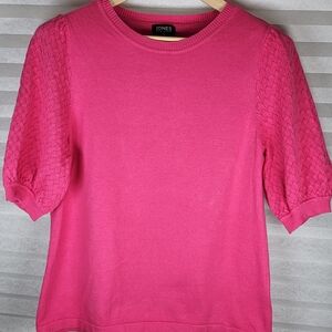 Jones New York Hot Pink Short Sleeve Knit Top